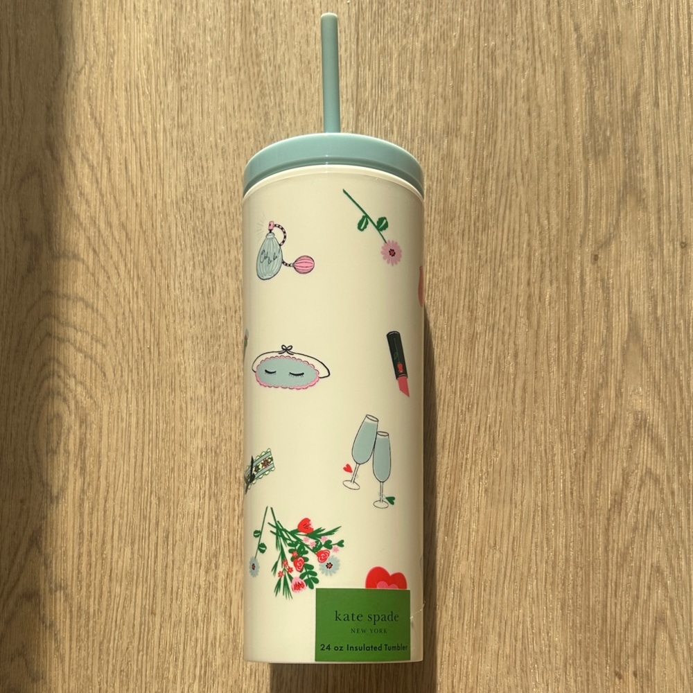 Kate Spade Wedding Cake Toss 24oz Insulated Tumbler Cold Cup - Gift for Bride!
